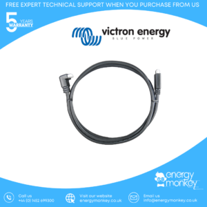 Victron VE.Direct Cable 10m (one side Right Angle conn)