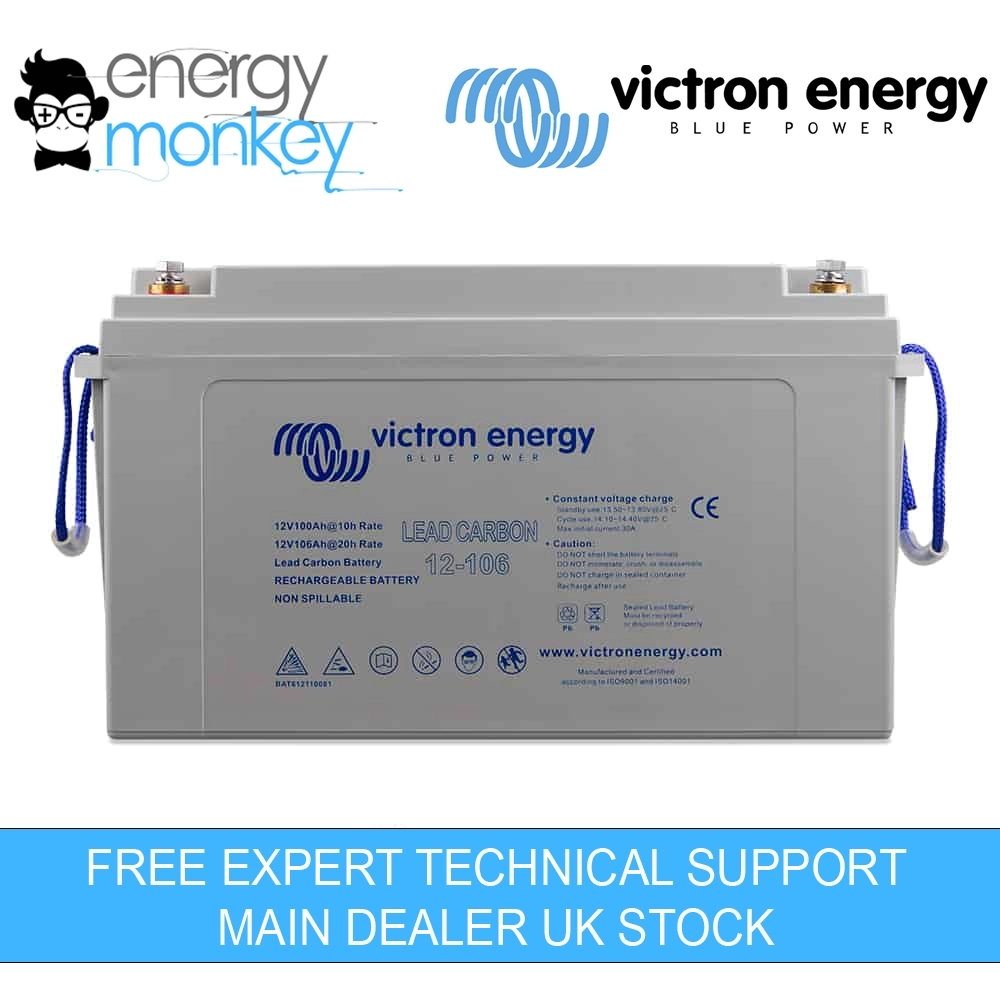 Victron Lead Carbon 12V 106Ah Battery front view