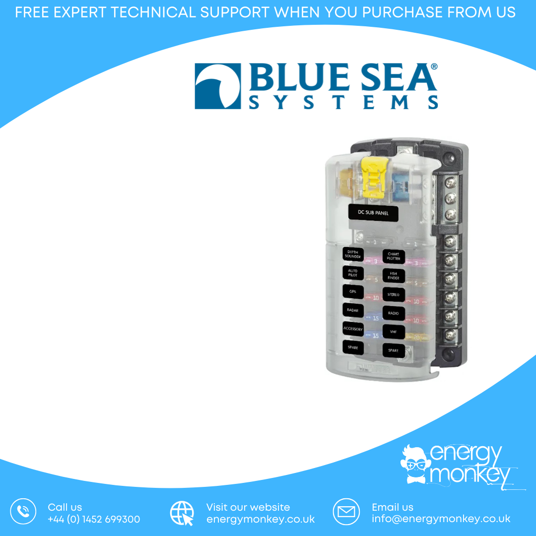 Blue Sea ST Blade Fuse Block - 12 Circuits with Negative Bus and Cover