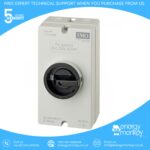 Enclosed DC Switch IP67 Nema 4X 2 Pole 1 String 16A 900VDC Lockable Rotary Handle