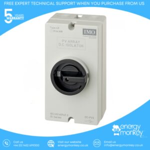 Enclosed DC Switch IP67 Nema 4X 2 Pole 1 String 32A 700VDC Lockable Rotary Handle